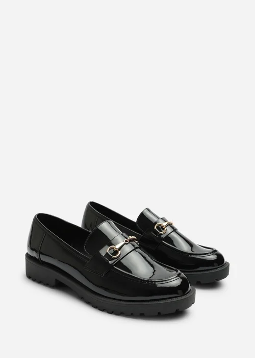 Where's That From Aadhya Black Chunky Snaffle Trim Detail Loafers - 7 Image 4