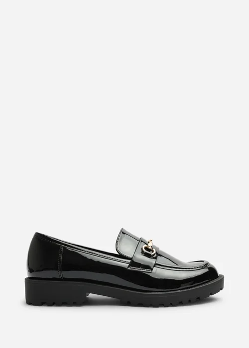 Where's That From Aadhya Black Chunky Snaffle Trim Detail Loafers - 7 Image 2