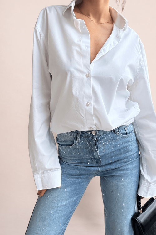 Stylecheat Blue Embellished Hotfix High-Rise Straight Jeans - 12 Image 3