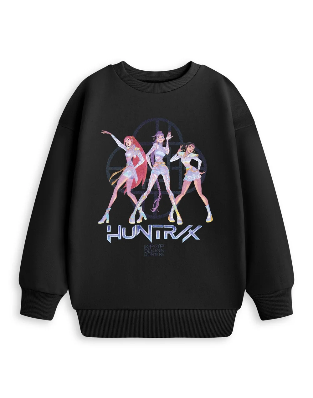 KPop Demon Hunters Girls Black Huntrix Sweatshirt (5-14 Years) - 13-14 Yrs Image 1