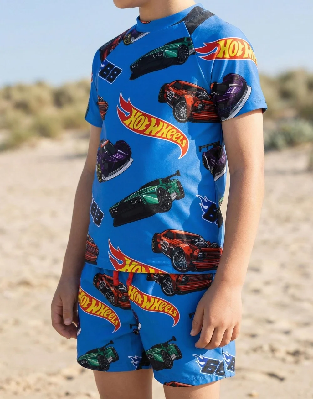 Vanilla Underground Hot Wheels Boys Blue Model Cars 2 Piece Swim Set (3-12 Years) - 11-12 Yrs Image 4