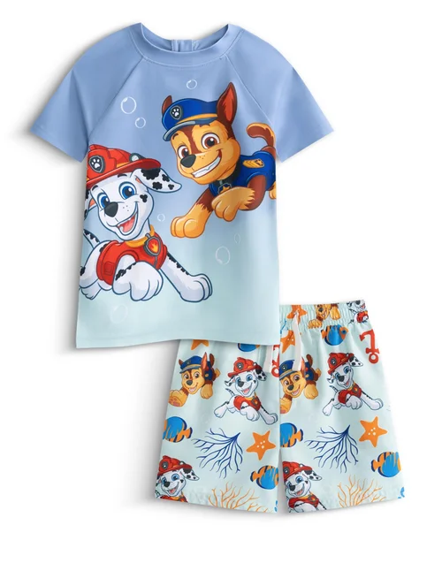 Vanilla Underground Paw Patrol Boys Blue Underwater Pups 2 Piece Swim Set (2-7 Years) - 6-7 Yrs Image 1