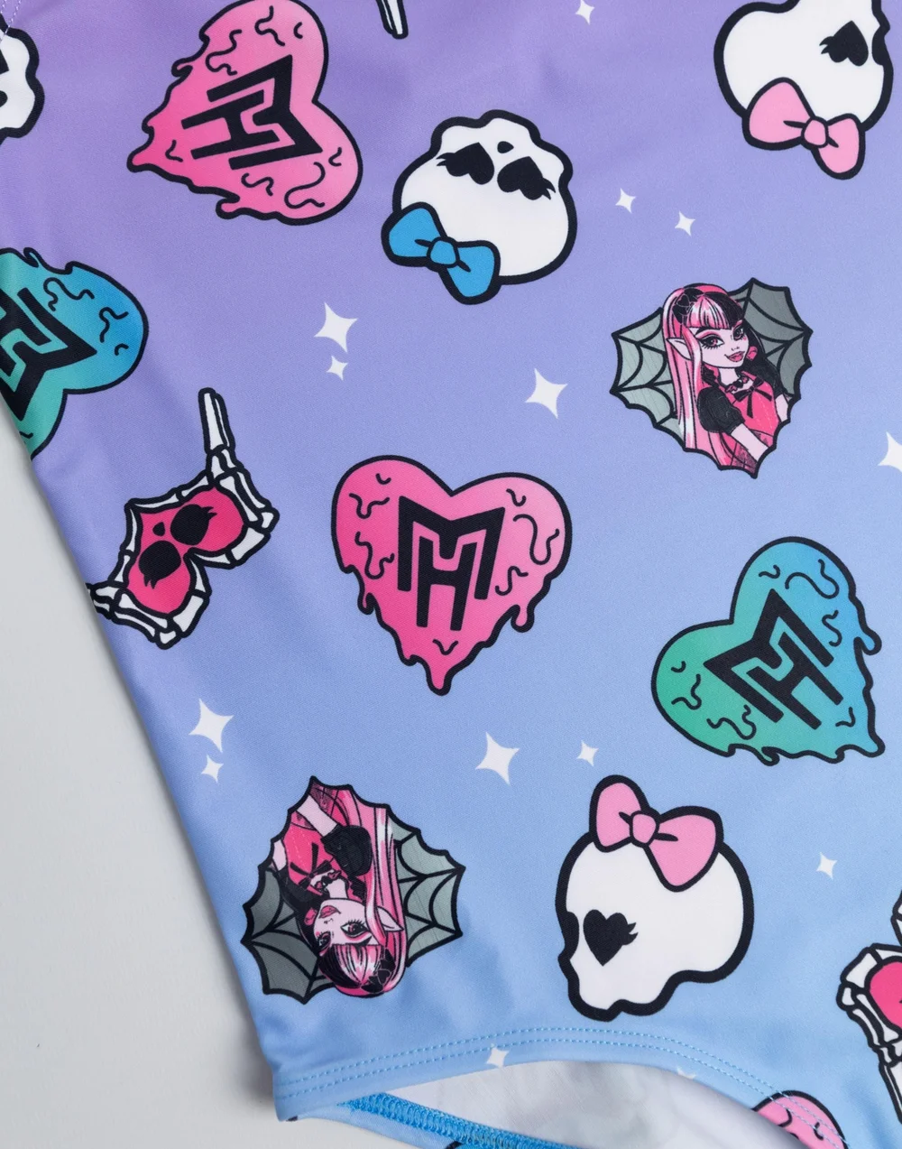 Vanilla Underground Monster High Girls Purple Gradient Sticker 1 Piece Swimming Costume (4-14 Years) - 4-5 Yrs Image 5