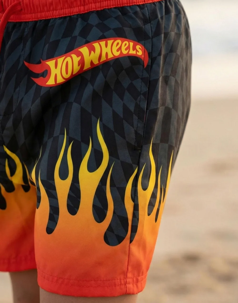 Vanilla Underground Hot Wheels Boys Red Flame Short Swim Shorts (3-12 Years) - 9-10 Yrs Image 3
