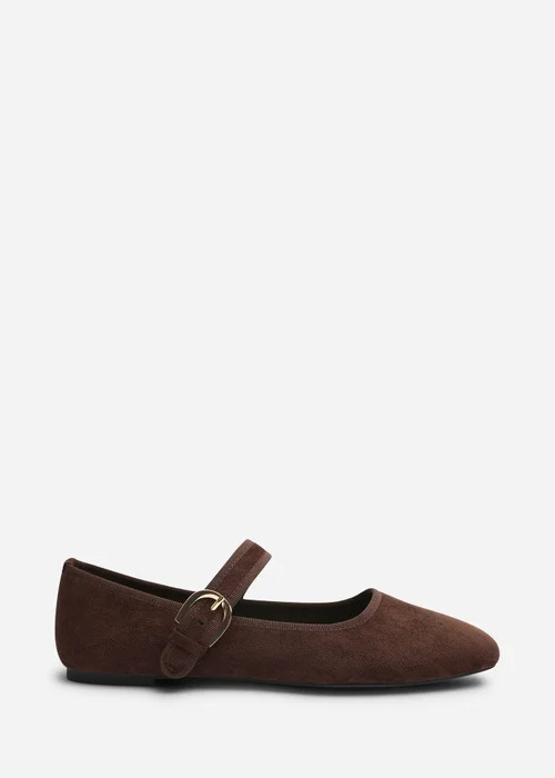 Where's That From Karsyn Dark Brown Mary Jane Ballet Flats With Buckle Detail - 8 Image 1