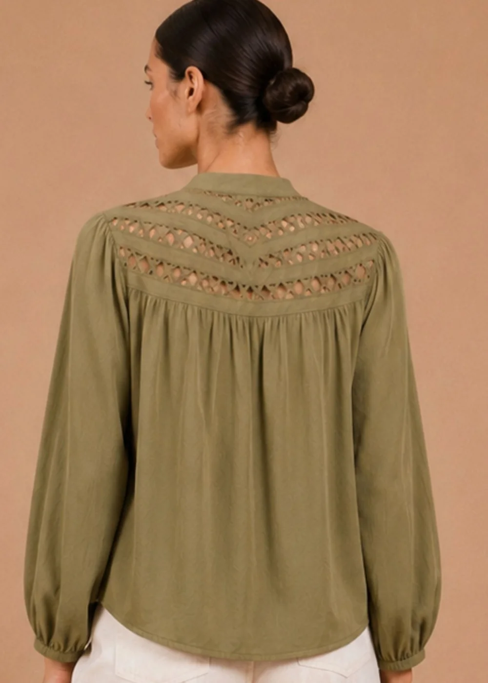Little Mistress Olive Cutwork Detail Shirt - 14 Image 2