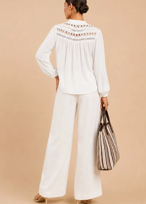 Little Mistress White Cutwork Detail Shirt - 14 Image 5