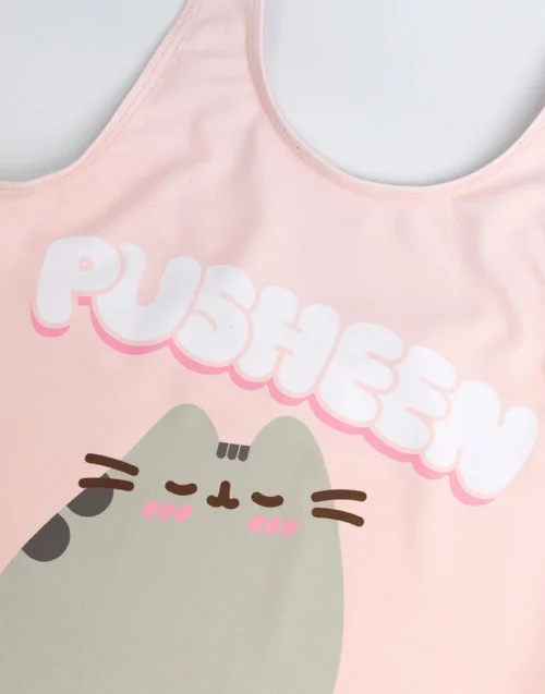 Vanilla Underground Pusheen Girls Multicoloured Bubble Font 1 Piece Swimming Costume (9-14 Years) - 9-10 Yrs Image 4