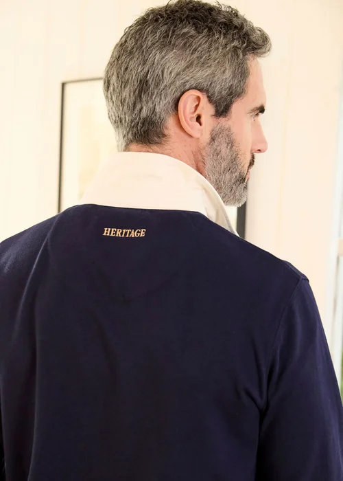 Cotton Traders Navy Heritage Plain Rugby Shirt - 46/L29 Image 3