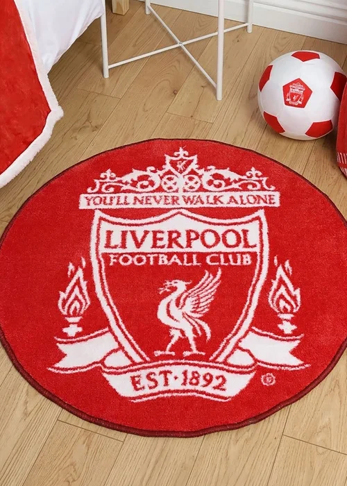 Liverpool FC Red Crest Printed Rug - One Size Image 1