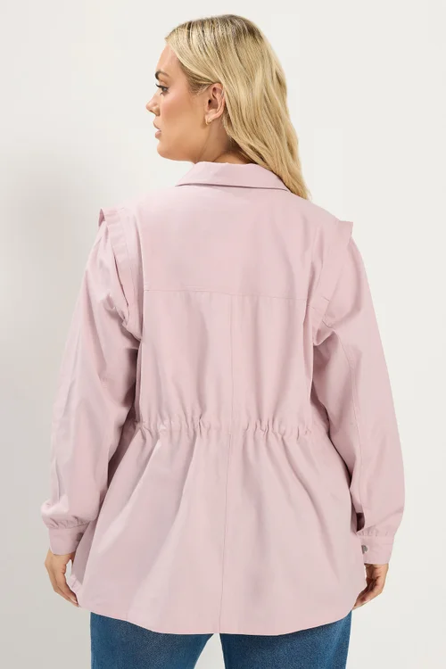 Yours Curve Light Pink Carpenter Jacket - 22-24 Image 4