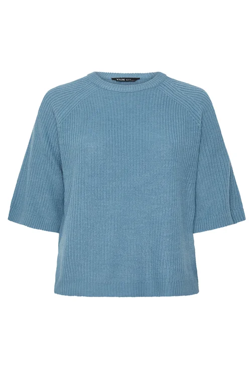 Yours Curve Denim Blue Knitted Jumper - 30-32 Image 2
