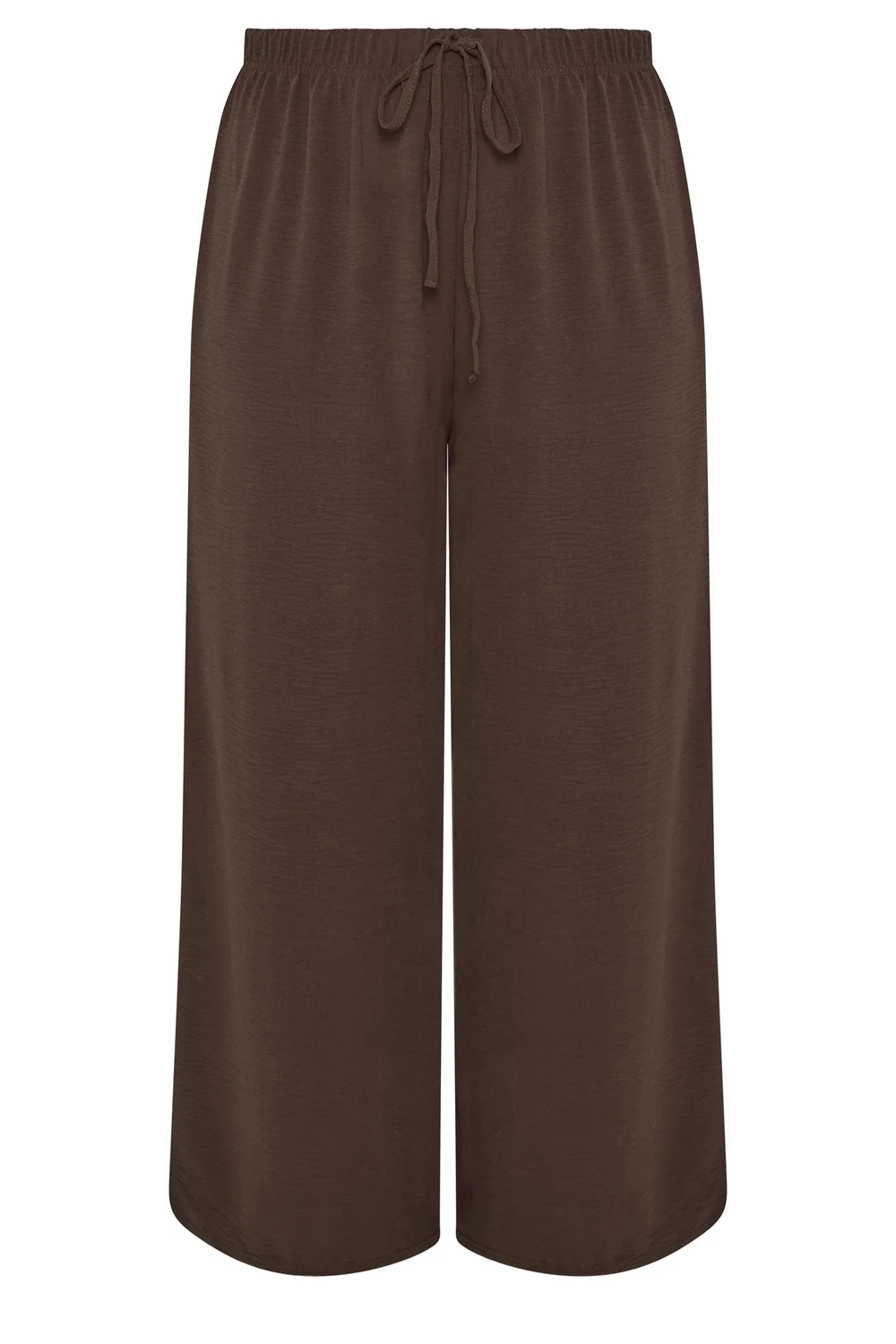 Yours Curve Chocolate Brown Twill Wide Leg Trousers - 30-32/L28 Image 5