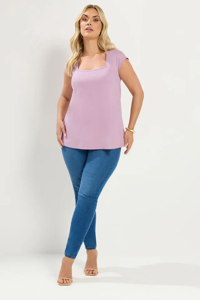 Yours Curve Pink Cap Sleeve Top