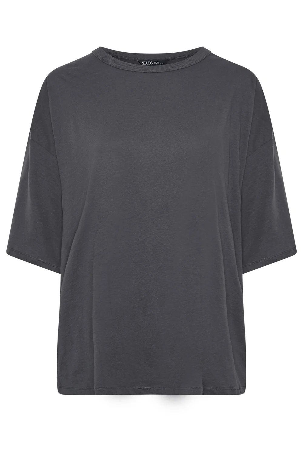 Yours Curve Charcoal Grey Oversized Boxy T-Shirt - 14 Image 5