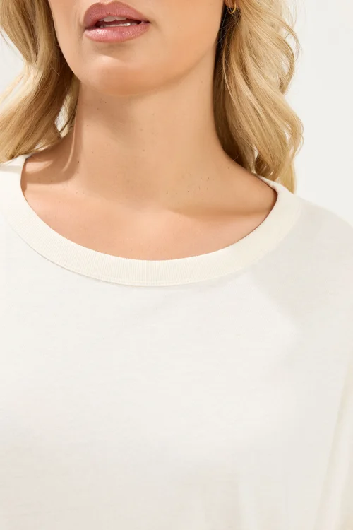 Yours Curve Ivory White Boxy T-Shirt - 14 Image 4