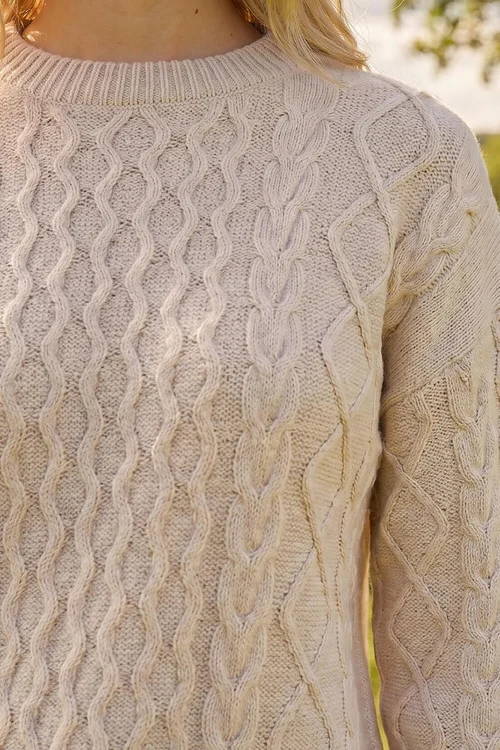 Roman Ivory Cable Knit Jumper - 16 Image 4