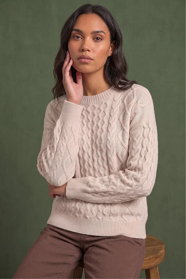 Roman Ivory Cable Knit Jumper