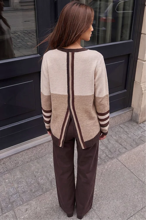 Roman Neutral Colour Block Stripe Jumper - 14 Image 3