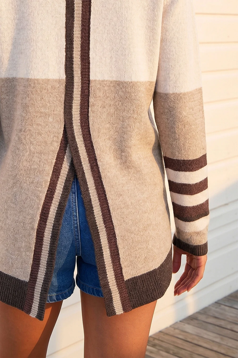 Roman Neutral Colour Block Stripe Jumper - 14 Image 4