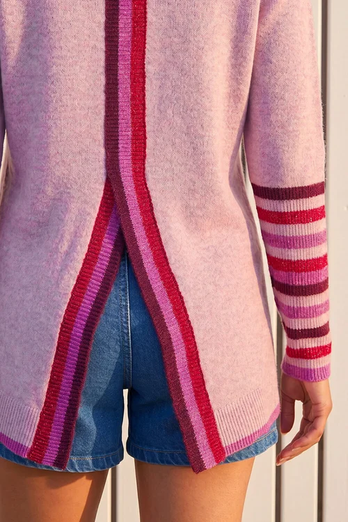 Roman Lilac Contrast Stripe Detail Knit Jumper - 18 Image 4