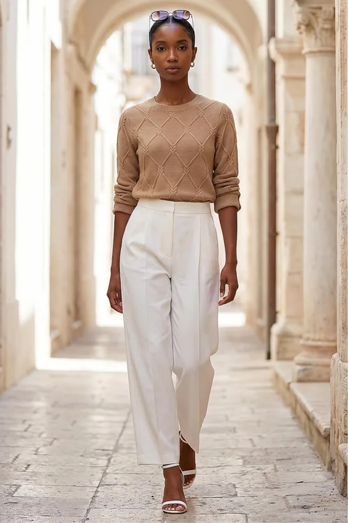 Roman Camel Petite Button Cuff Knit Jumper - 10 Image 2