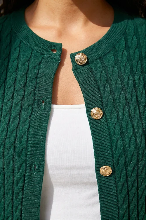 Roman Forest Cable Knit Cardigan - 16 Image 4