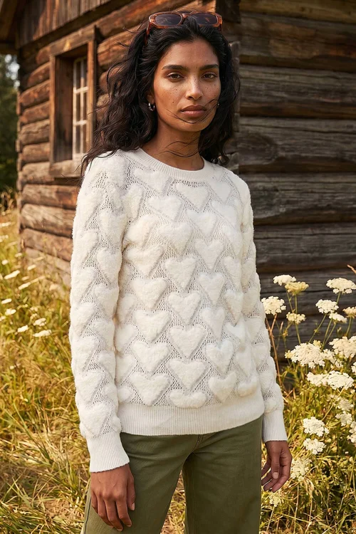 Roman Ivory Heart Detail Knit Jumper - 18 Image 1