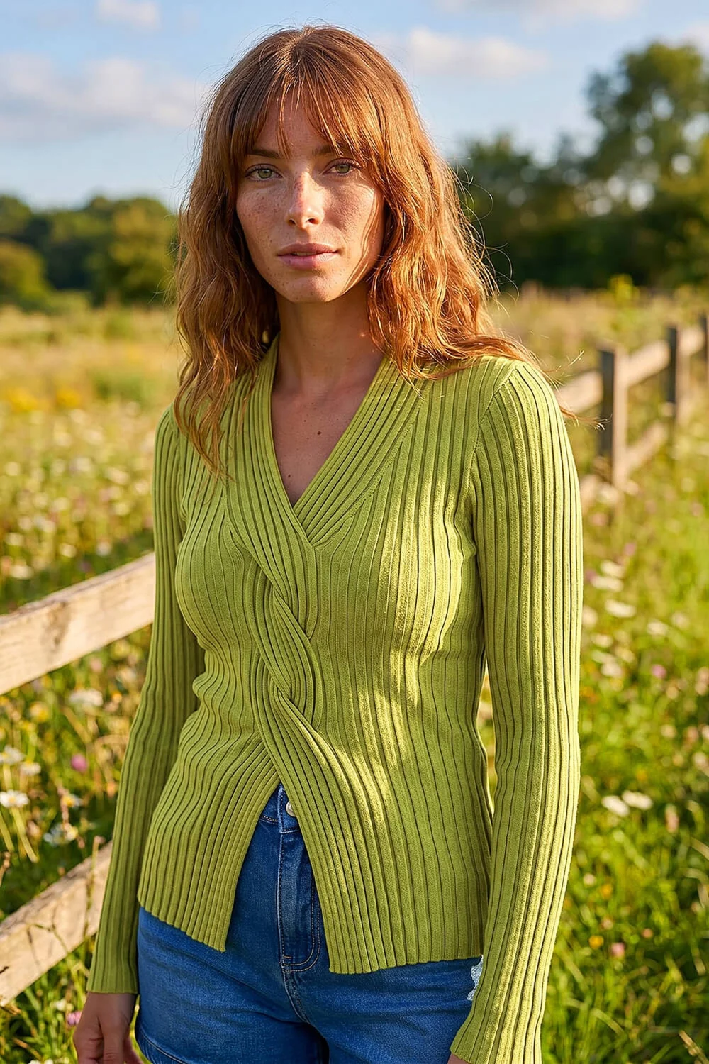 Roman Lime Cable Split Detail Rib Jumper - 14 Image 2