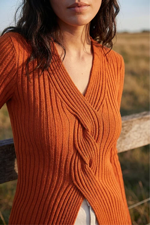 Roman Rust Cable Split Detail Rib Jumper - 16 Image 4