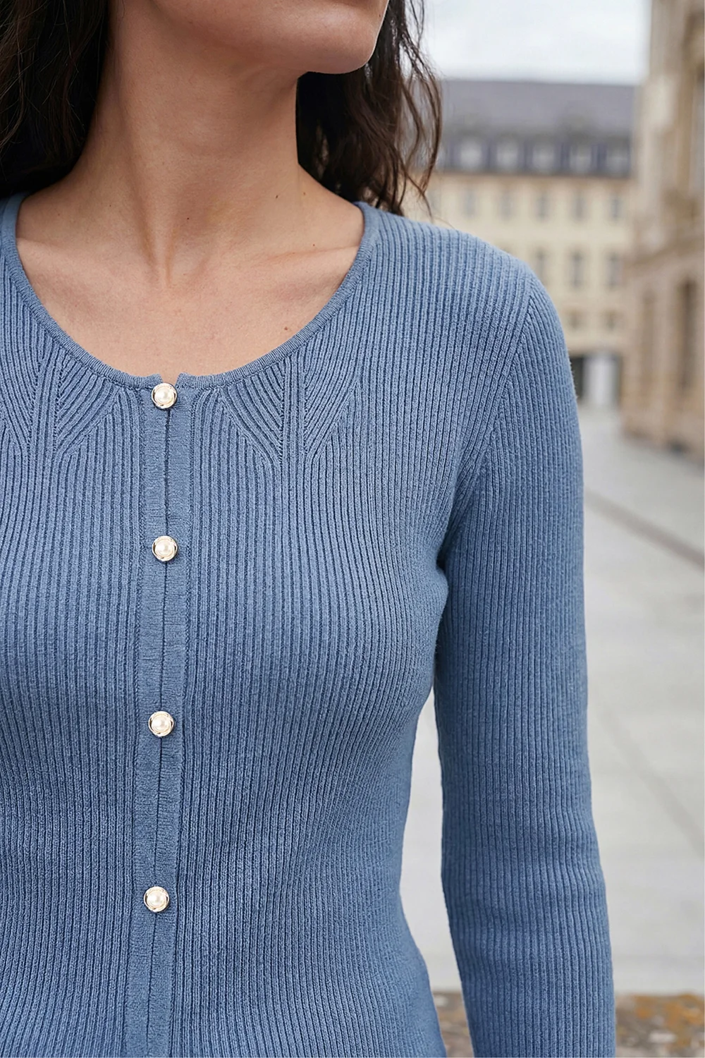 Roman Denim Pearl Ribbed Knit Jumper - 12 Image 4