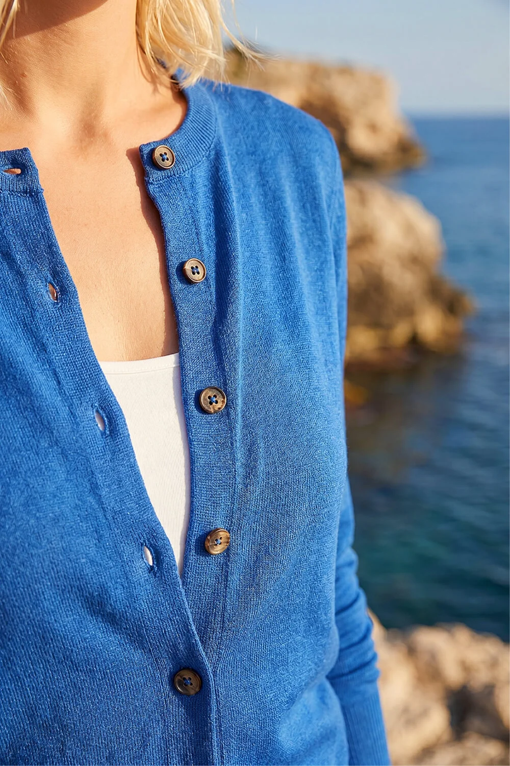 Roman Royal Blue Petite Buttoned Cardigan - 16 Image 4