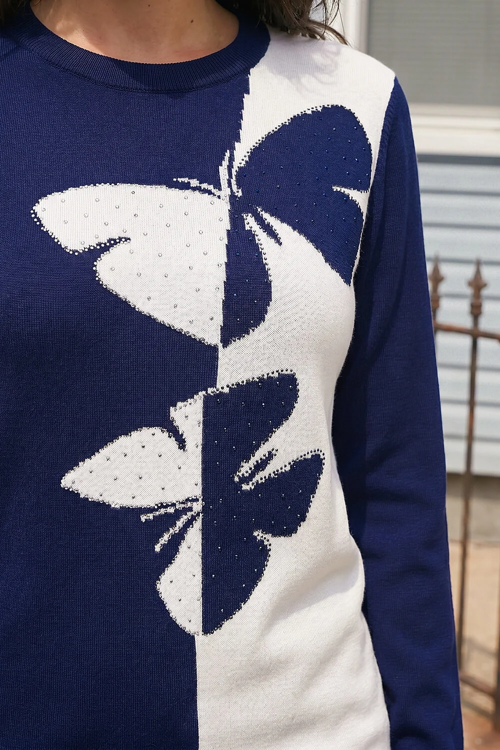 Roman Navy Butterfly Sparkle Mix Jumper - 12 Image 4