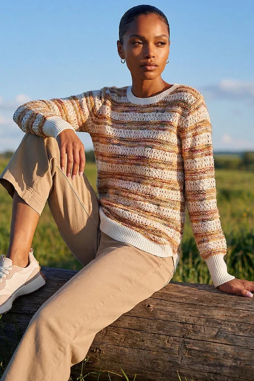 Roman Copper Space Dye Stripe Knit Jumper - 20 Image 2