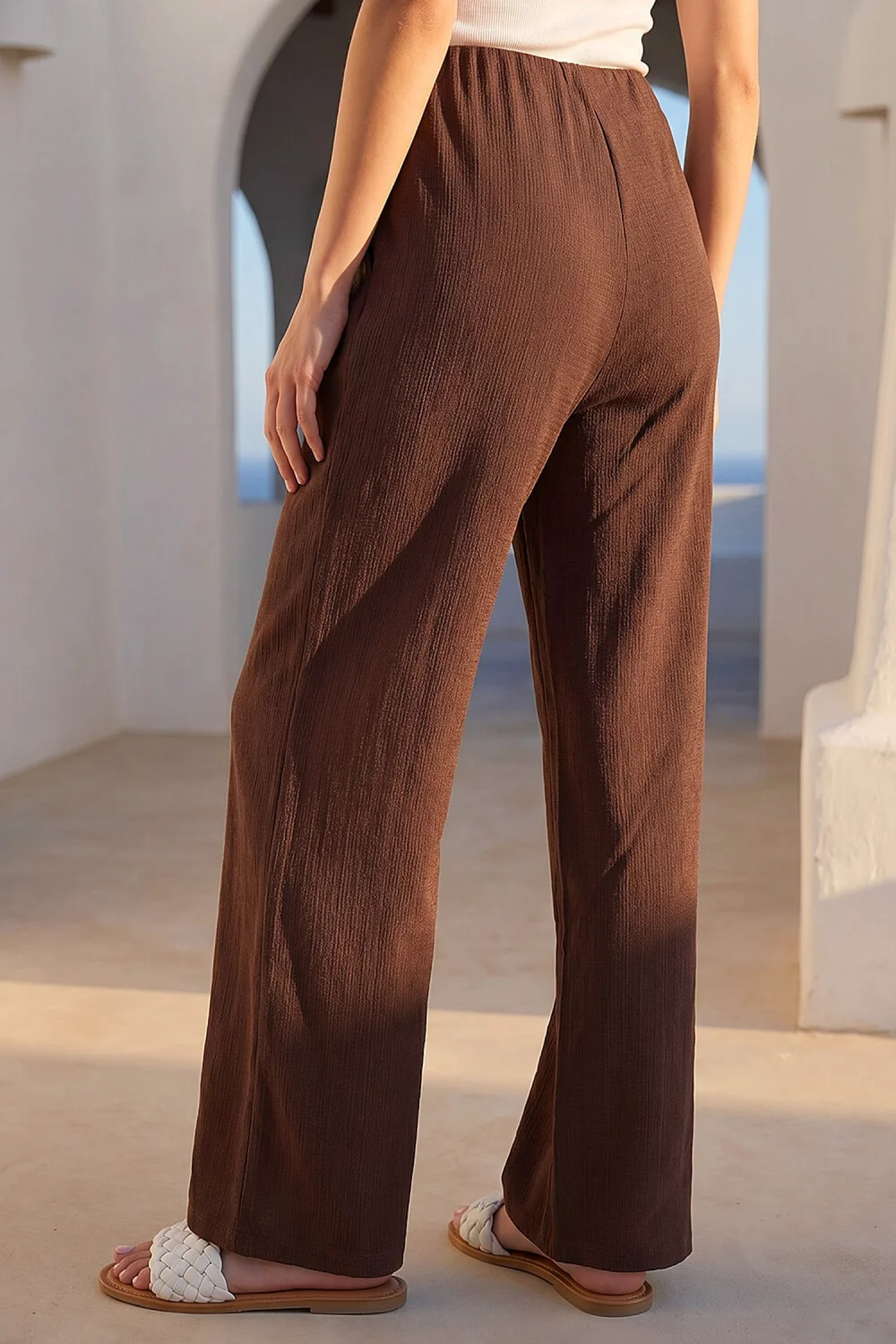 Roman Chocolate Petite Textured Trouser - 16 Image 3