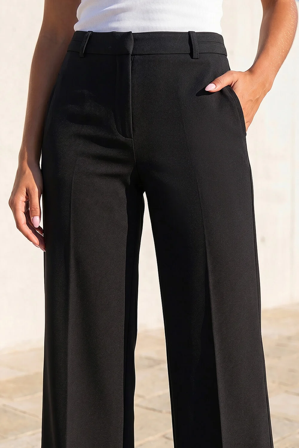 Roman Black Regular Wide Leg Trouser - 14 Image 4