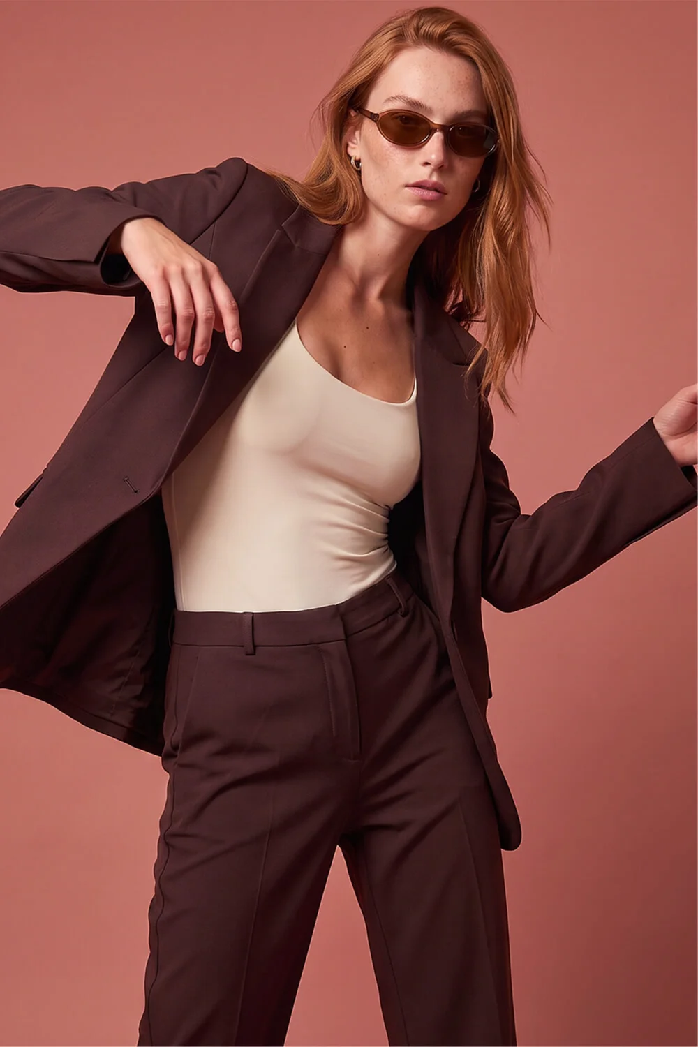 Roman Dark Brown Single Breasted Blazer - 14 Image 1