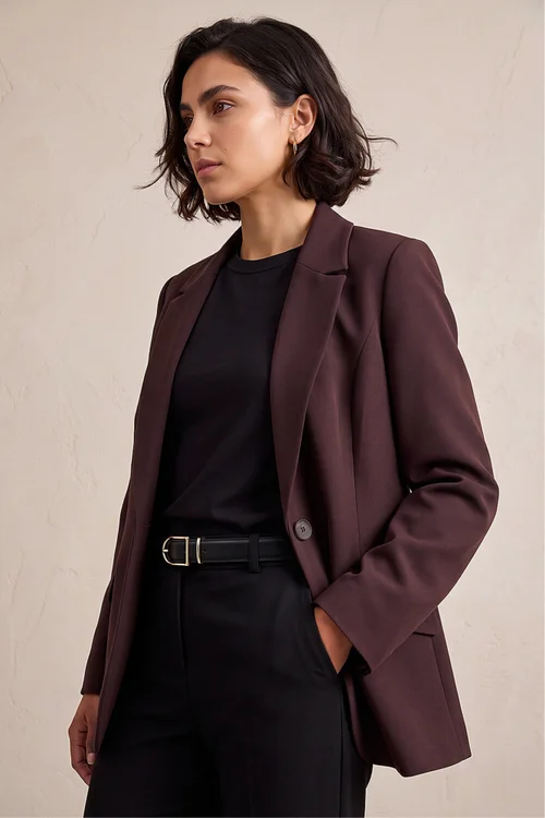 Roman Dark Brown Single Breasted Blazer - 14 Image 2
