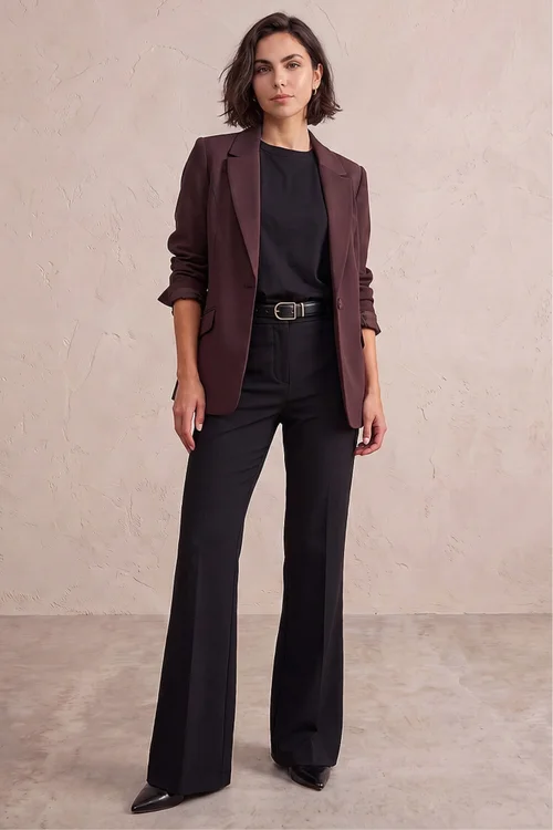 Roman Dark Brown Single Breasted Blazer - 14 Image 3