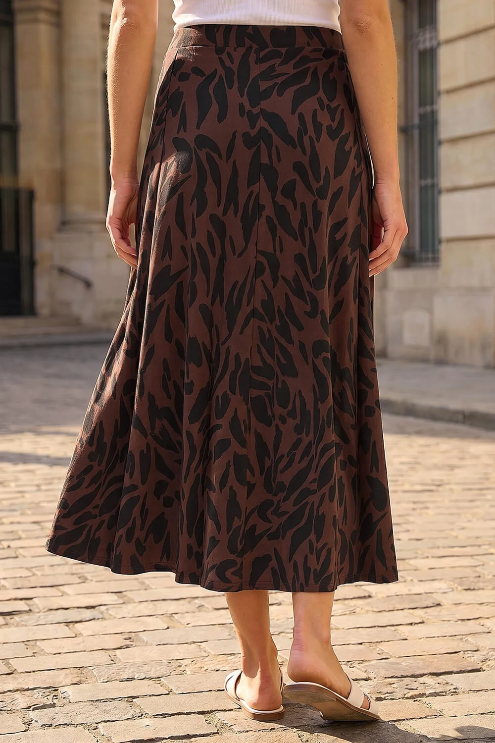 Roman Chocolate Swirl Animal Print Skirt - 16 Image 3