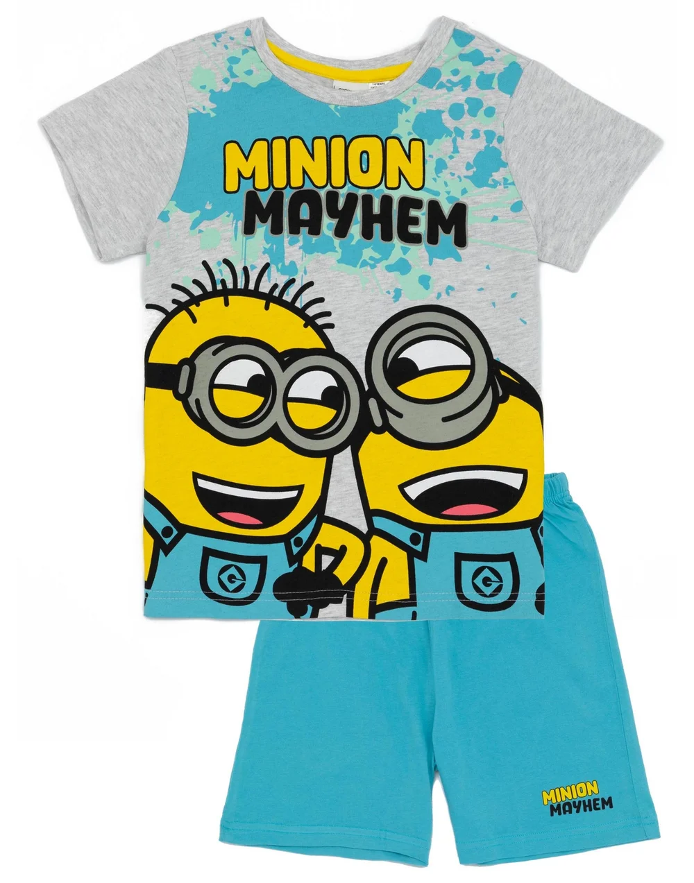 Vanilla Underground Minions Boys Blue Mayhem Short Pyjama Set (3-10 Years) - 9-10 Yrs Image 1