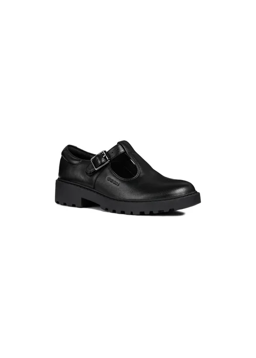 Geox Black Girls J Casey G. E Buckle Shoe (Younger 10 - 12.5) - 11.5 Infants Image 2