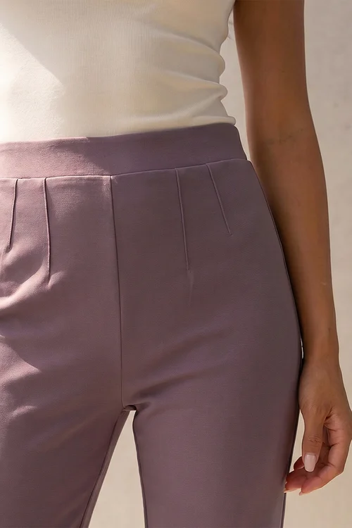 Roman Taupe Petite Straight Leg Ponte Stretch Trouser - 16 Image 4