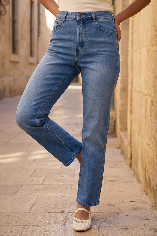 Roman Light Denim Straight Leg Stretch Jeans - 8 Image 2