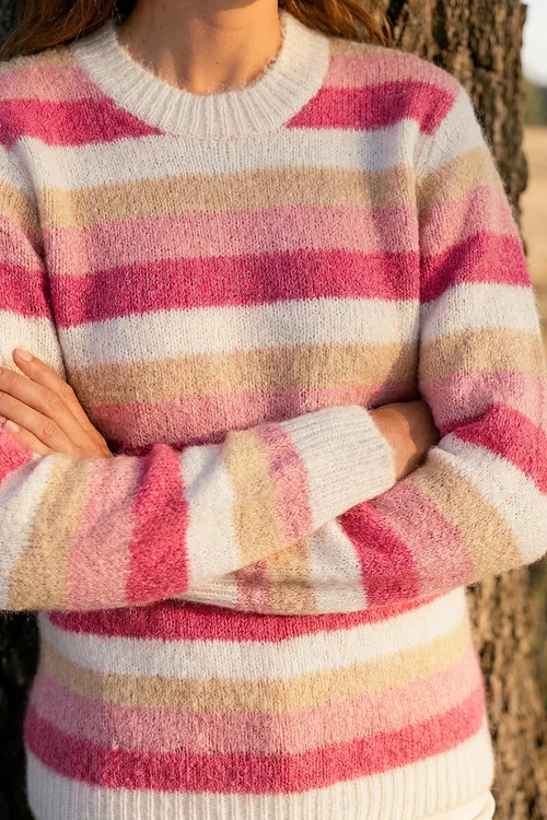 Roman Pink Stripe Soft Knit Jumper - 10 Image 4