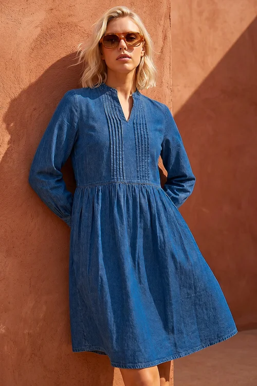 Roman Indigo Petite Denim Tunic Dress - 10 Image 1
