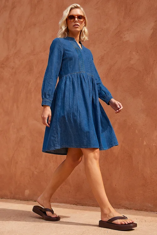 Roman Indigo Petite Denim Tunic Dress - 10 Image 2