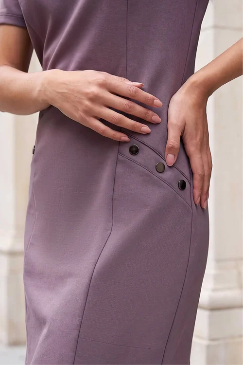 Roman Taupe Petite Ponte Dress - 14 Image 3