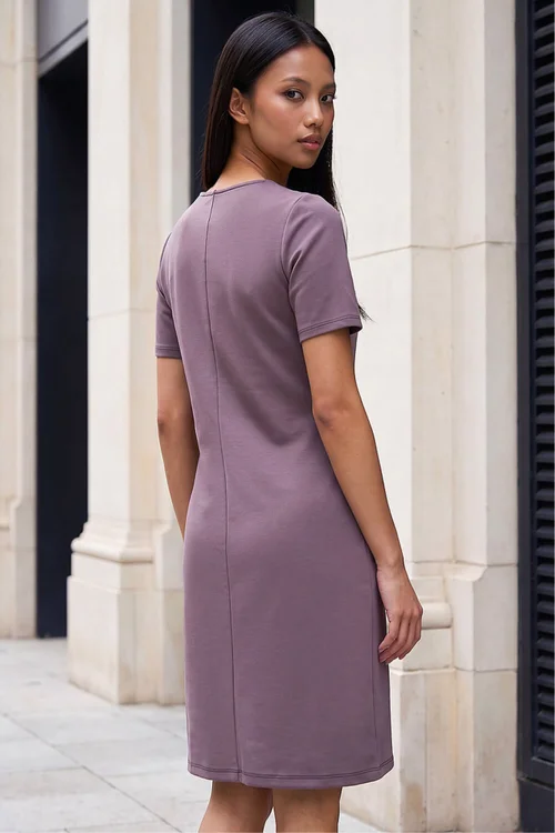 Roman Taupe Petite Ponte Dress - 14 Image 2