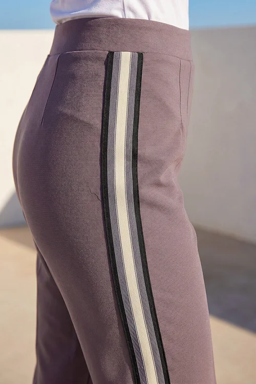 Roman Taupe Petite Side Stripe Trouser - 8 Image 4
